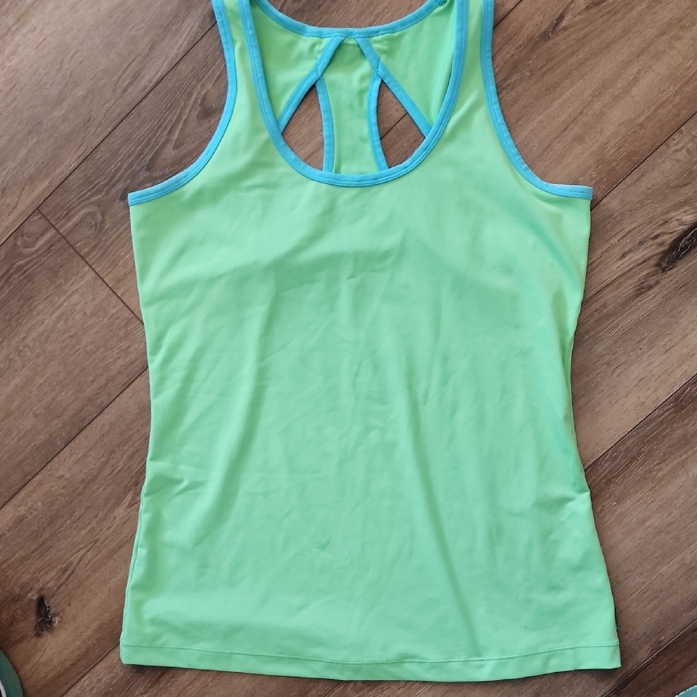 Merrell Mint Green Racerback Tank with Aqua Trim
